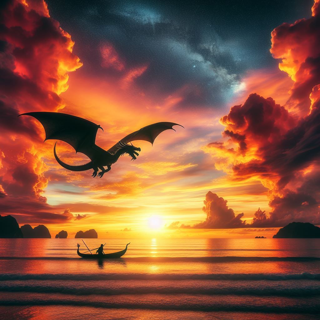 Dragon sunset