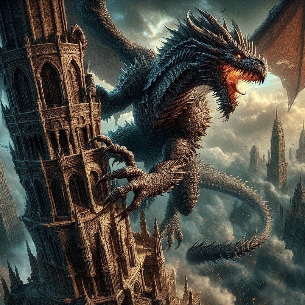 Dragon climbing tower