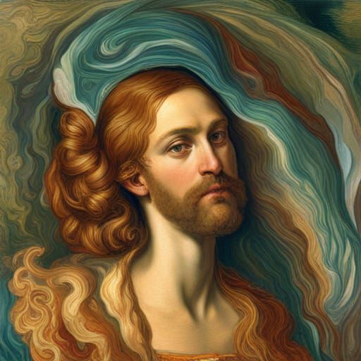Jupiter Physiognomy psychedelic art renaissance painting pre...