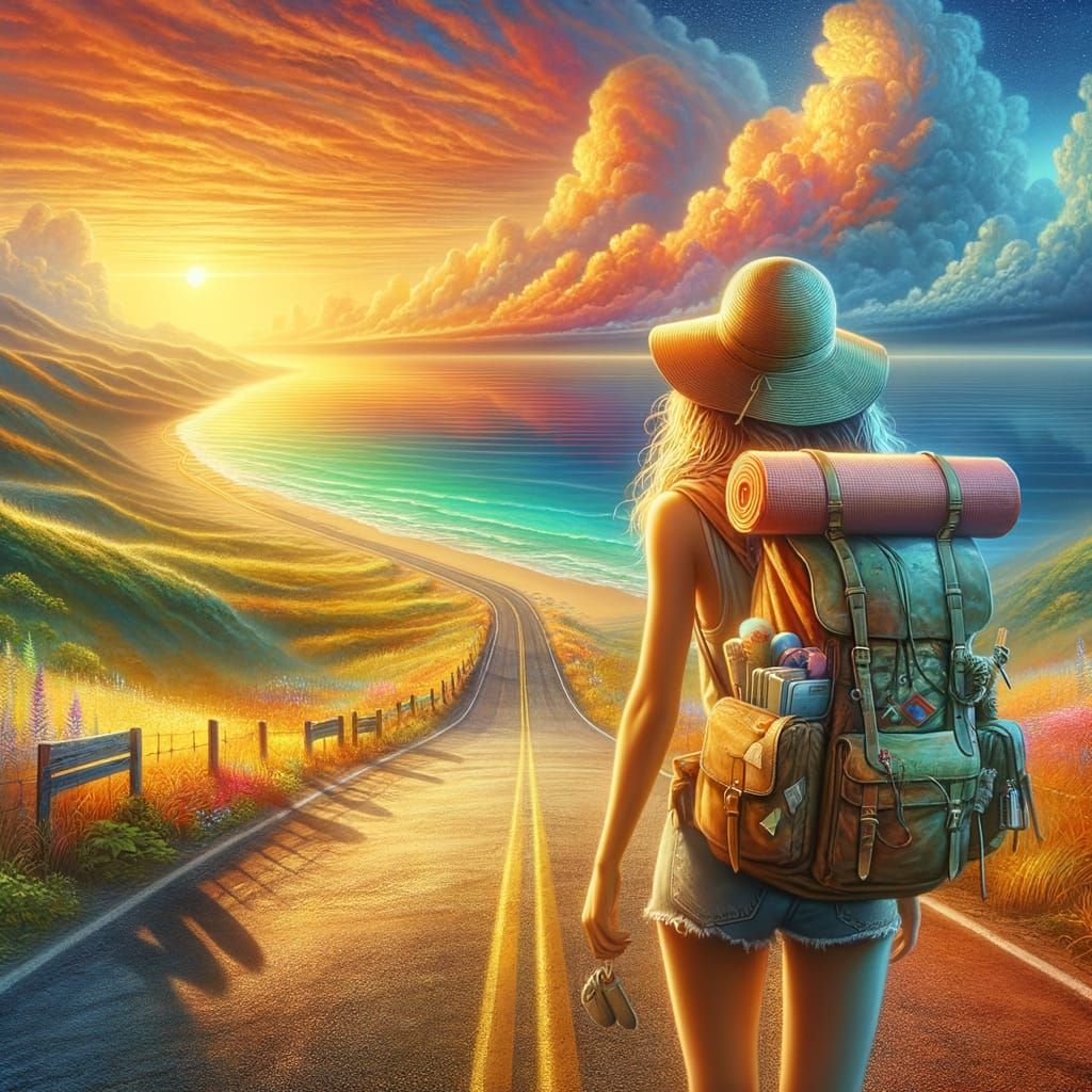 Woman Embarking on Journey of Exploration