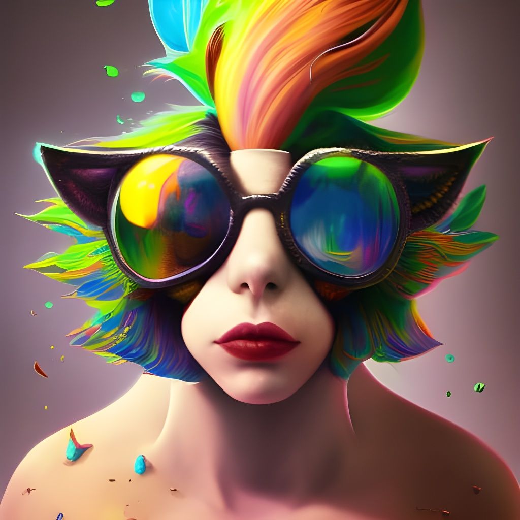 Rainbow colored Mohawk - AI Generated Artwork - NightCafe Creator