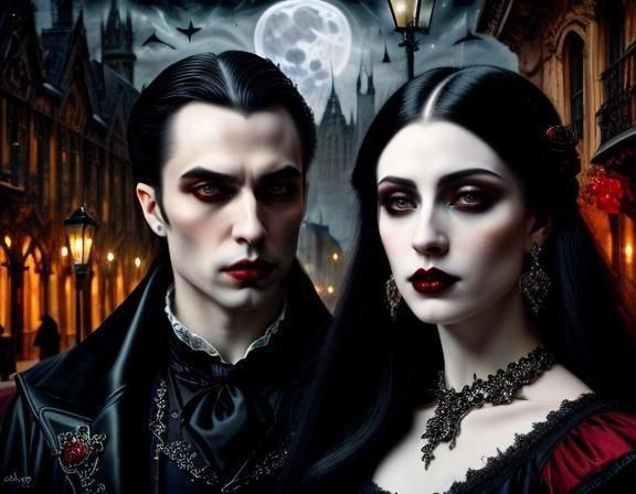 Gothic vampire couple 