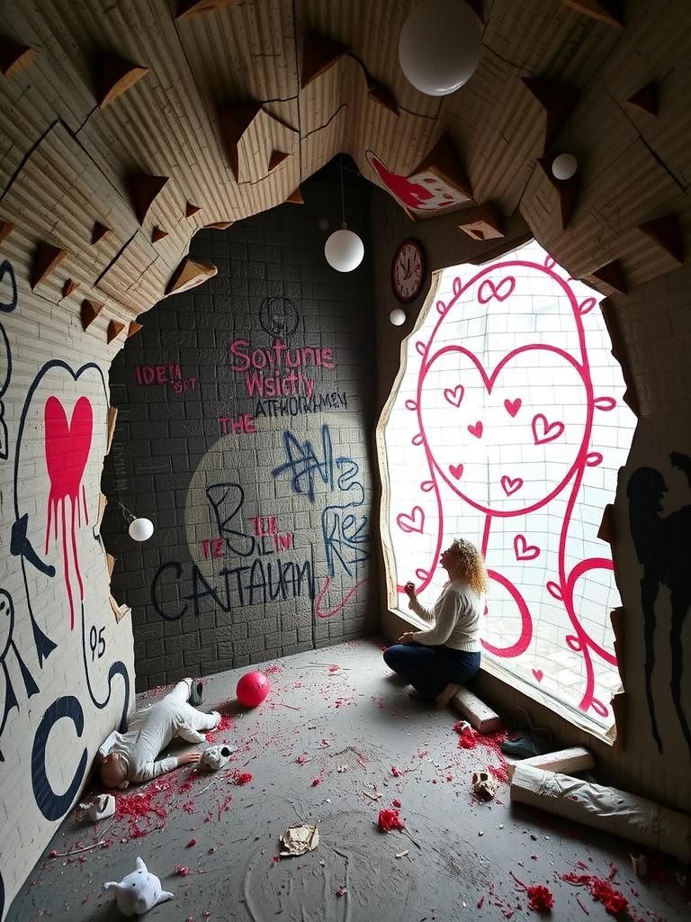 Hallucinatory Graffiti Art in Dada Style