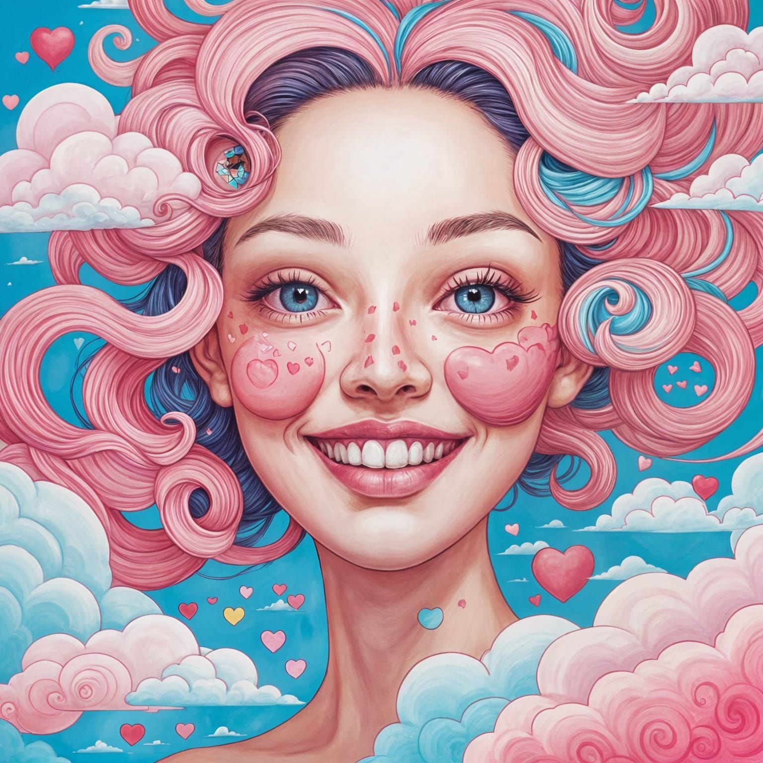 Vintage Carousel Scene in Watercolor Style