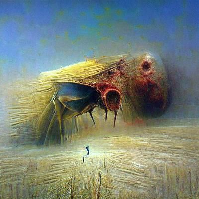 Mosca mutante con rostro humano
