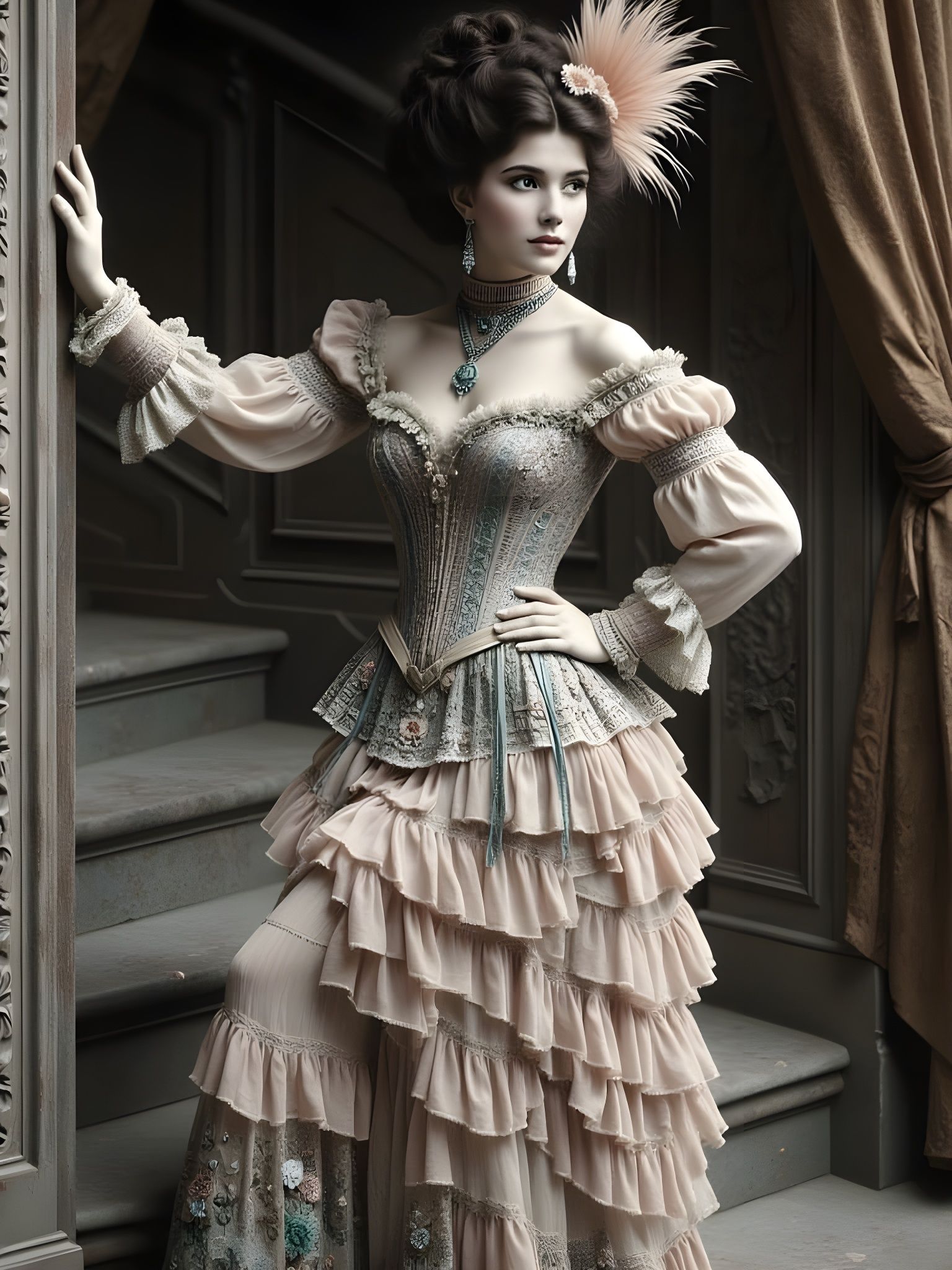 Ziegfeld Follies Showgirl @NightCafeStudio  by @Contemplation