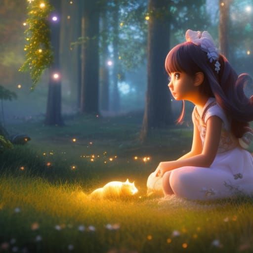 Girl and her kitten "love"  by @AlliKat 