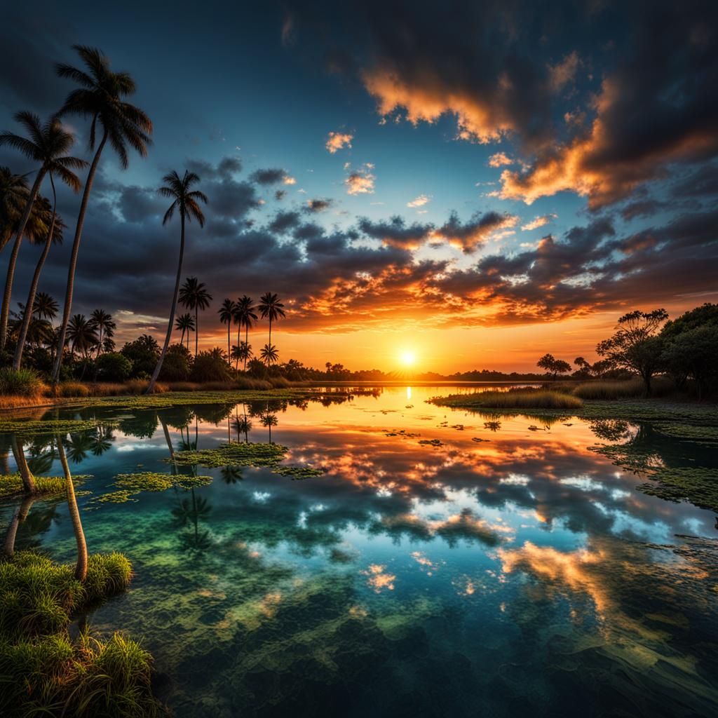 Sunset in lagoon   by @Inco7