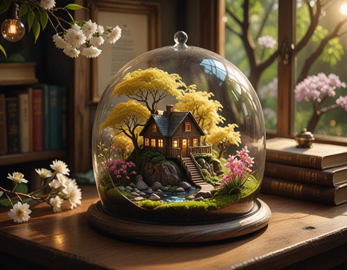 Ethereal Terrarium Concept Art in Dreamy Style