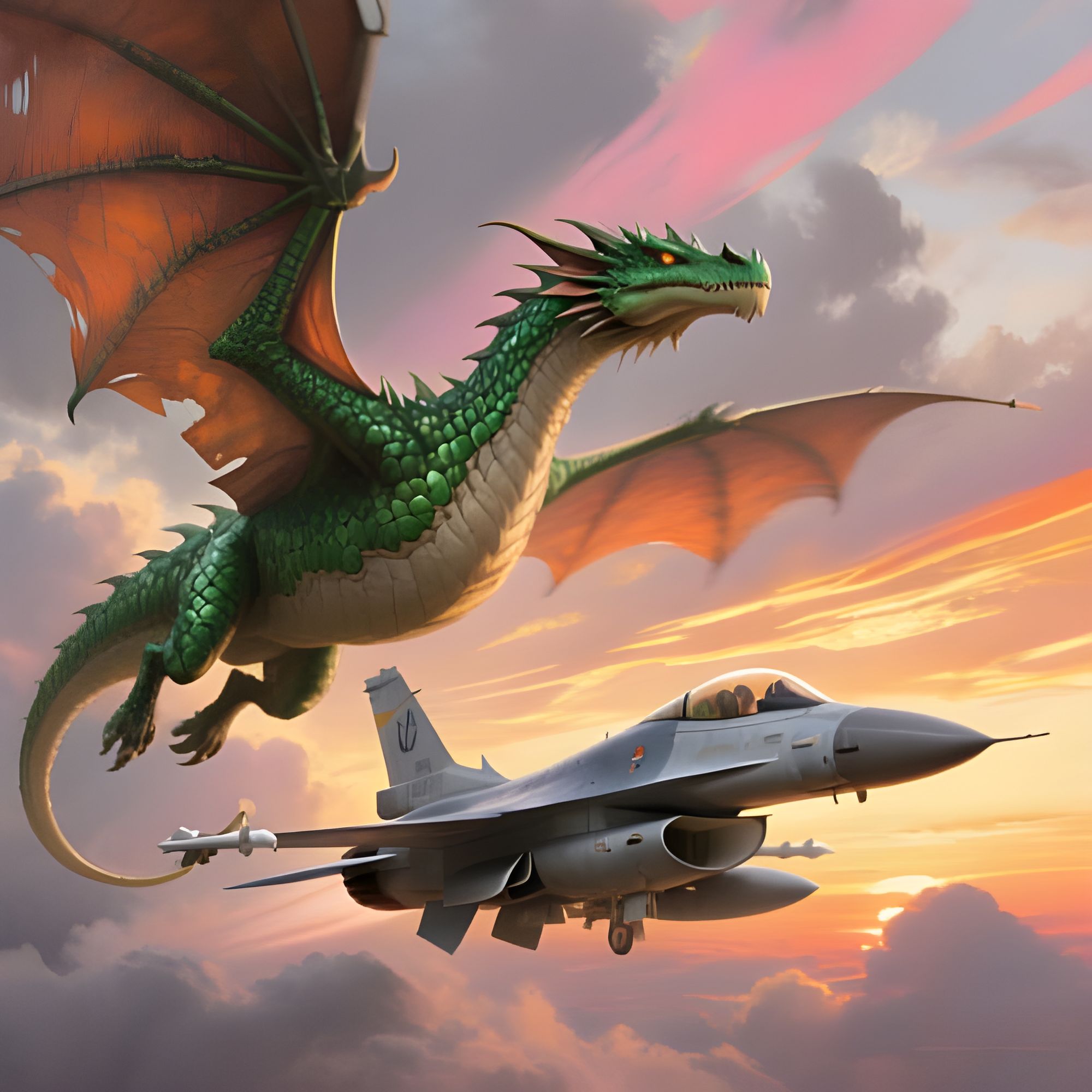 a dragon learning to fly an f-16 