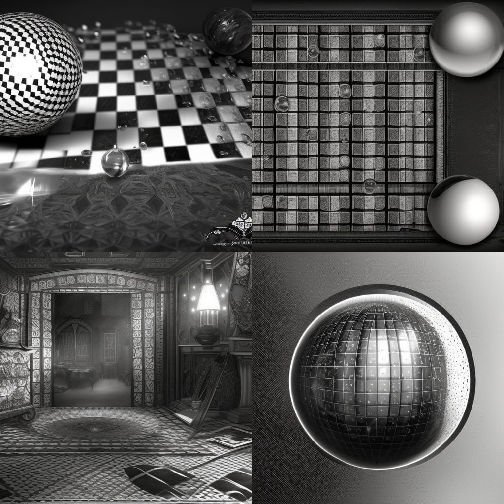 black and white checker board and crystal ball - AI Generated Artwork ...