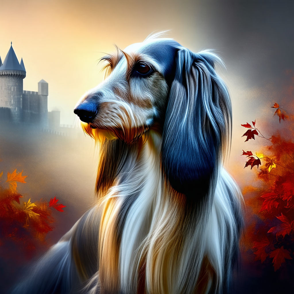 Afghan Hound  - Animal Digital Paintings