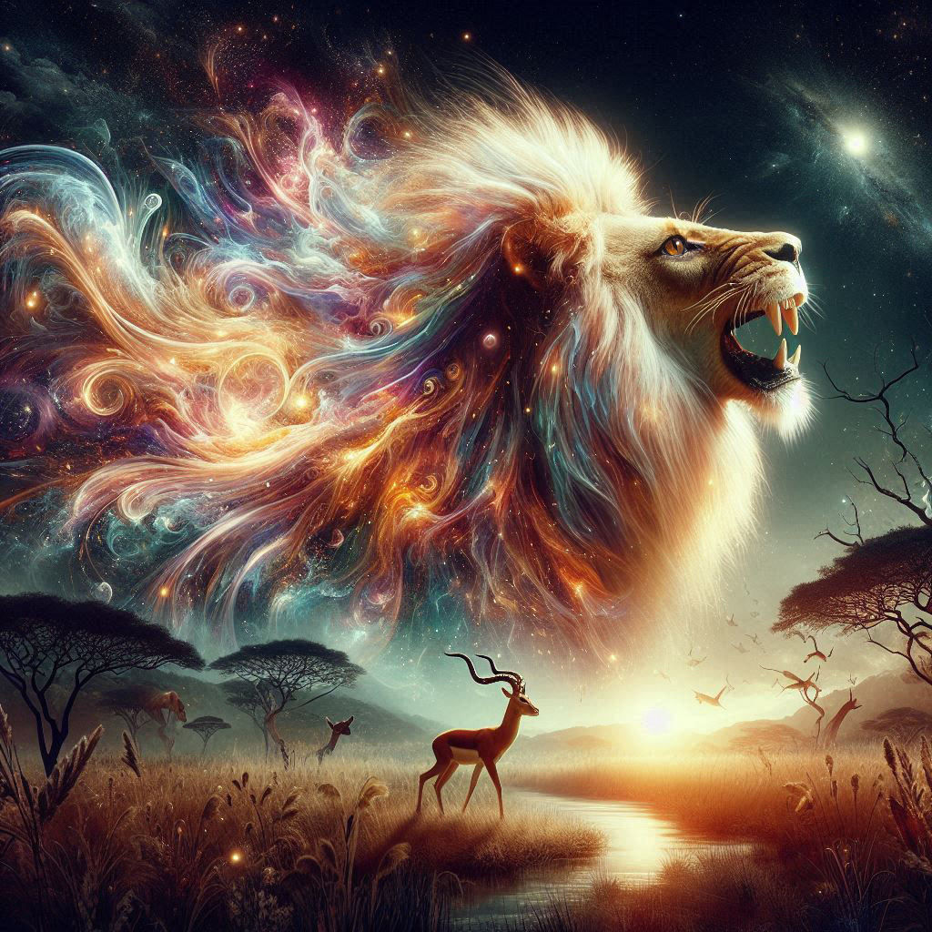 Celestial Lion of the Savannah ruling over his domain (2)