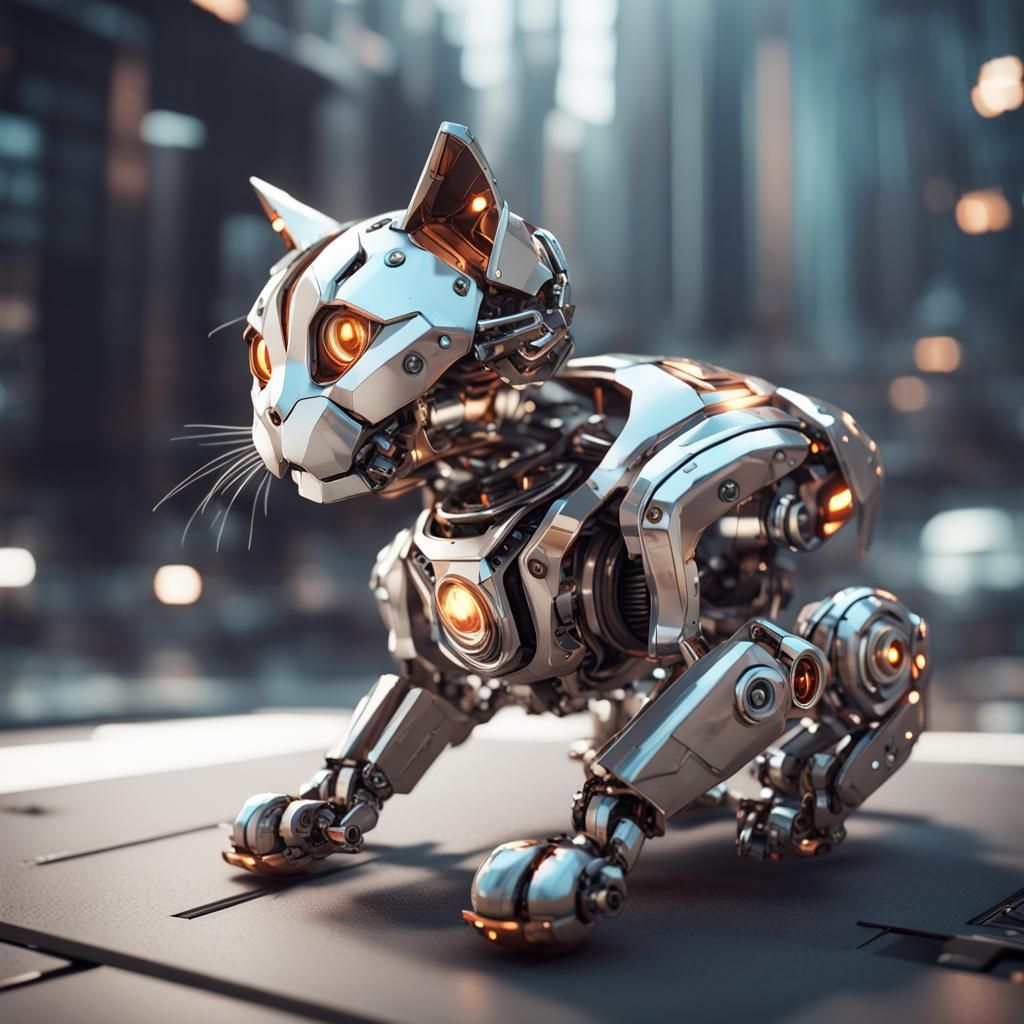 Robot Cat  by @Elven Maiden