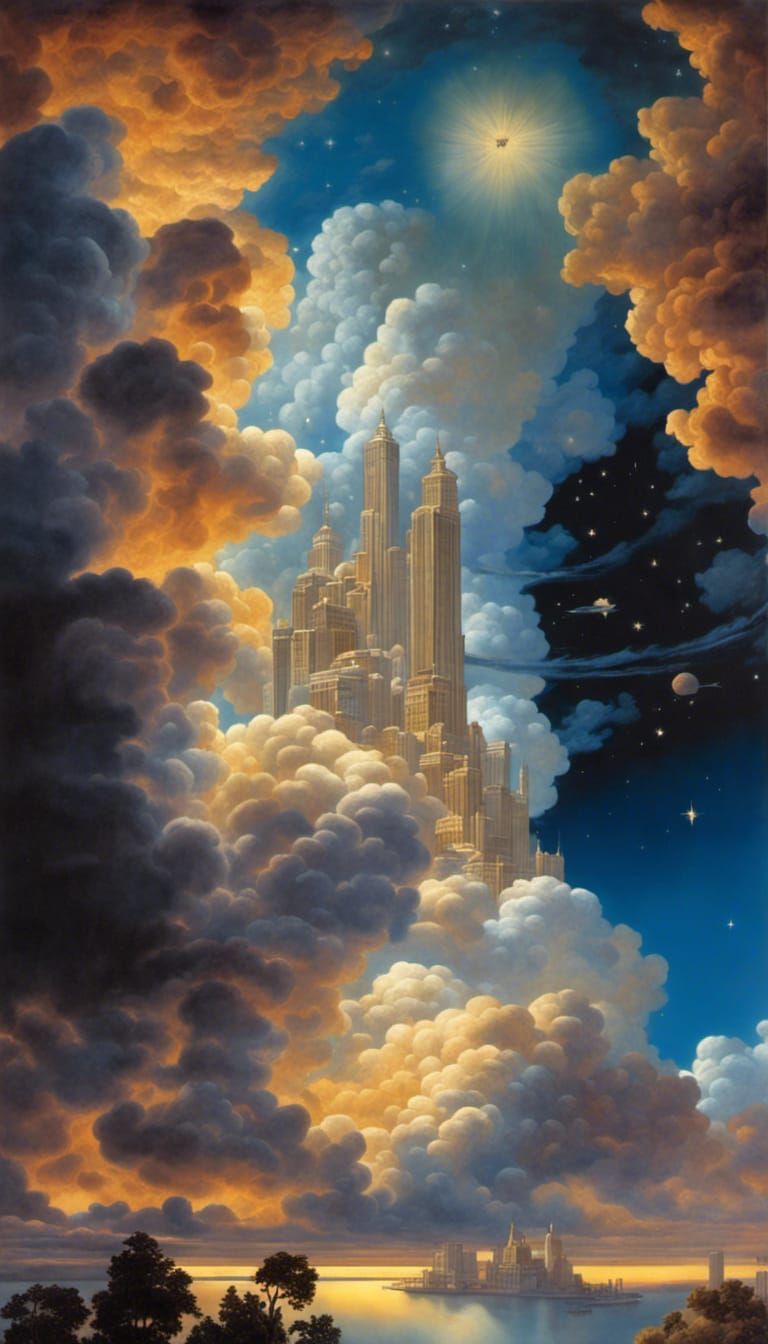 city in the clouds  by @Tiny Pearl Cat