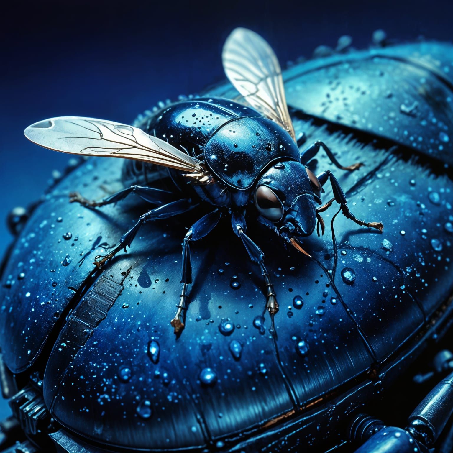 A fly takes a ride.   by @Jokavld