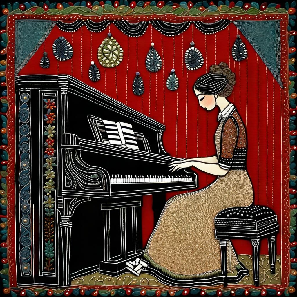 Girl playing piano.