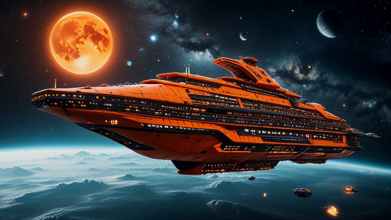 Futuristic Autonomous Megaship Cruising through the Universe in 2050  by @Thomas-Future