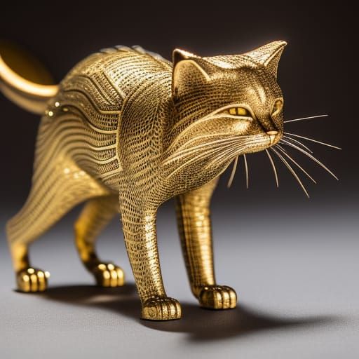 Metal cat ornament
