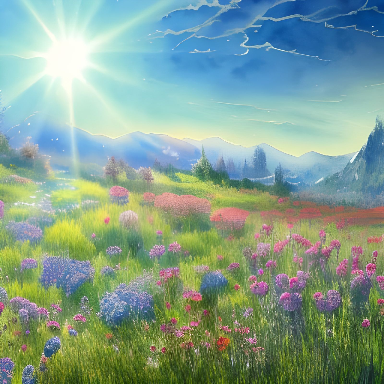 WELCOMING WELL-BALANCED WONDERFUL WARM WILDFLOWER WATERCOLOR  undefined