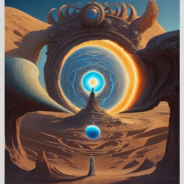 intricate hyperdetailed epic cosmic time portal above a mast...