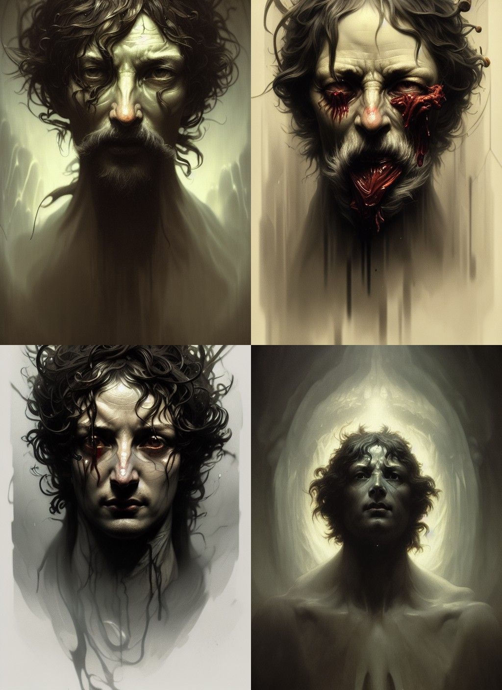 Untitled Creation horror Gustave Doré  head and shoulders po...