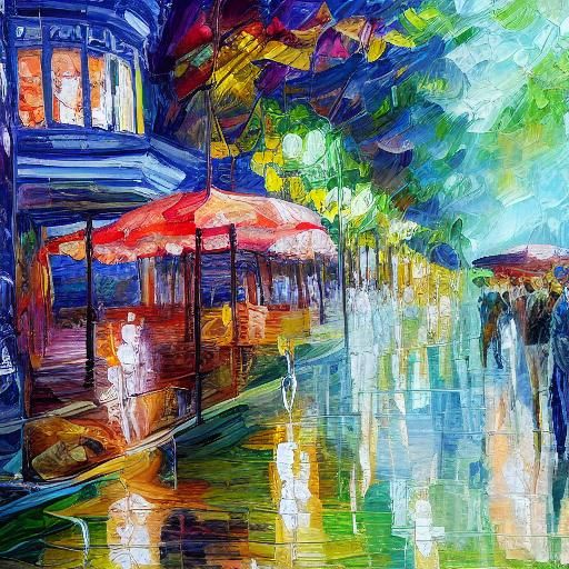 Ephesus: Ancient Roman City in Expressionist Oil Painting