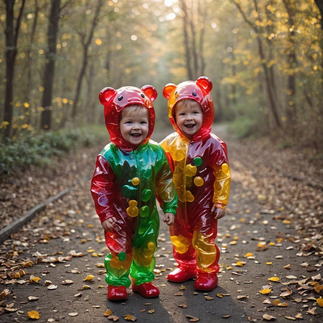 3 year old boy in gummy bear costume AI Generated Artwork NightCafe