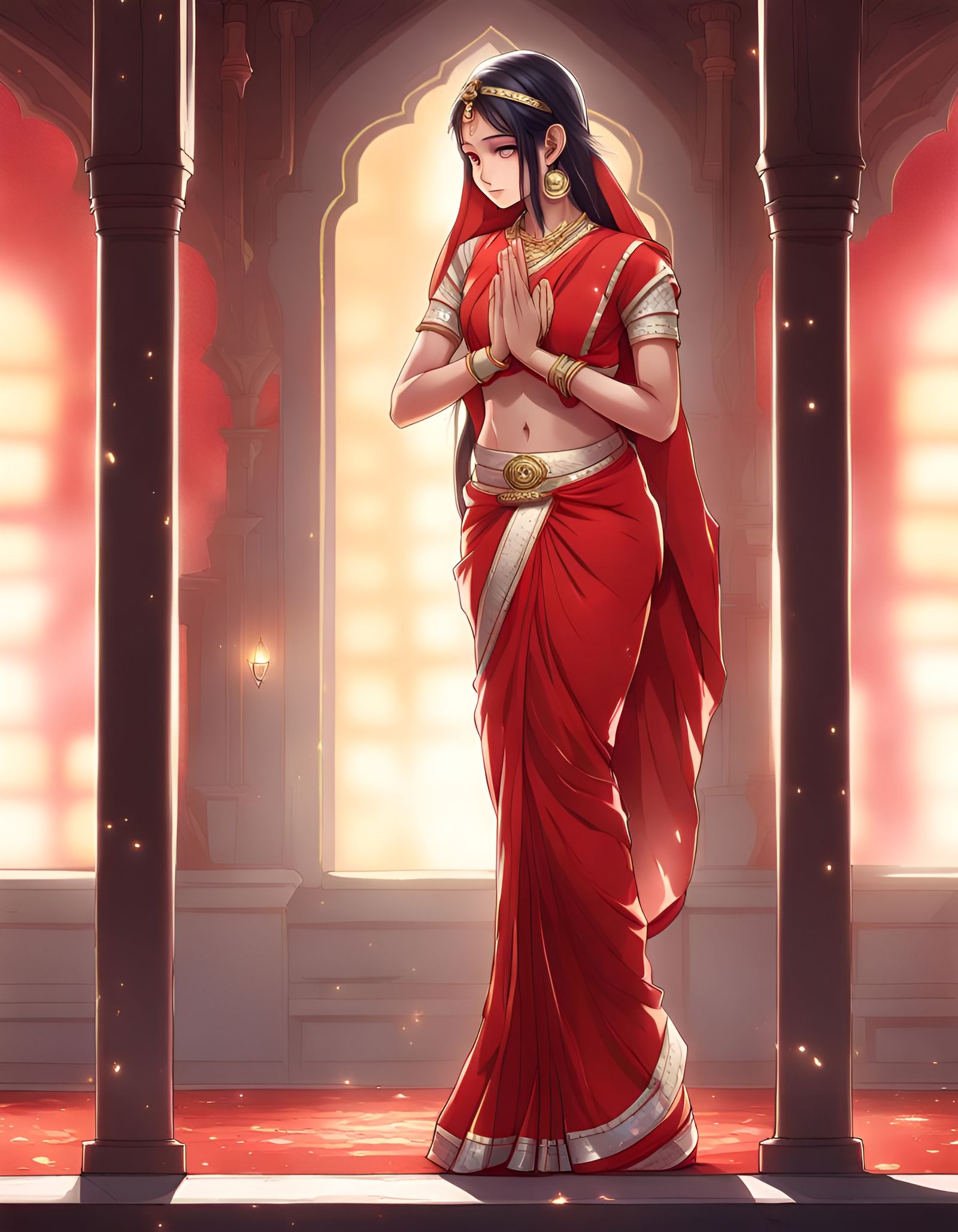 beautiful Indian girl wearing a saree - AI Generated Artwork - NightCafe  Creator