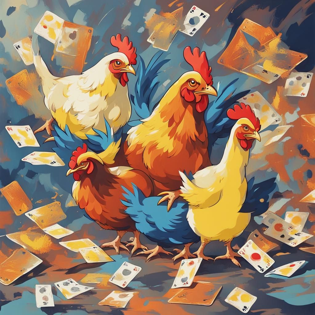Chickens Playing Pokémon: Abstract Art