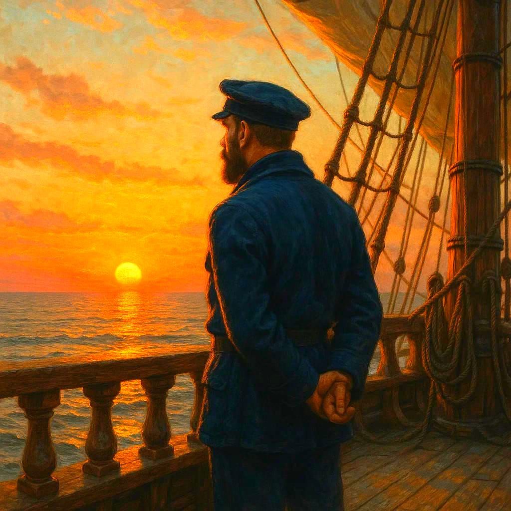 מלח מביט בזריחה