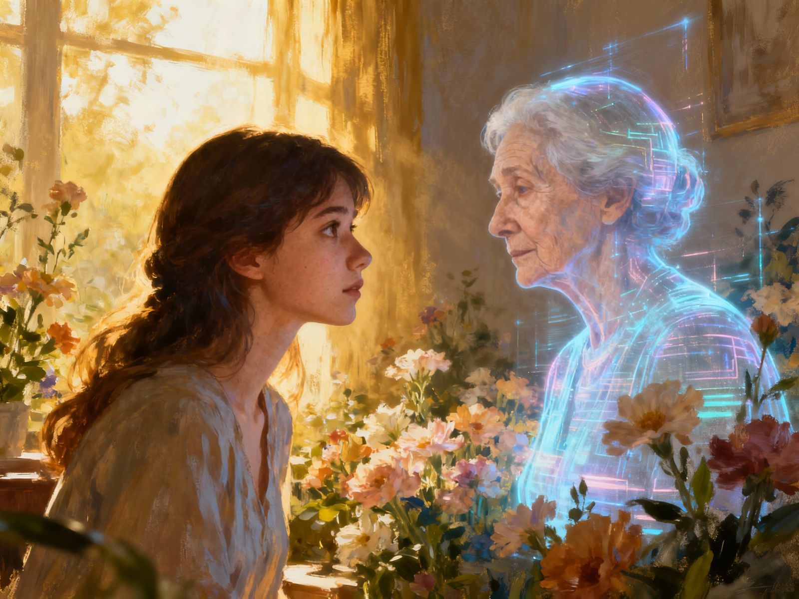 Seeing herself old  by @Le Lapin