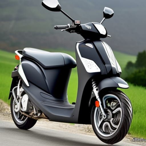 Piaggio stands on a dark field has leds on the side
