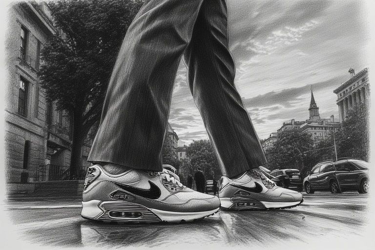 AN ILLUSTRATION OF A STYLISH MAN IN A SUIT AND NIKE AIR MAX ...