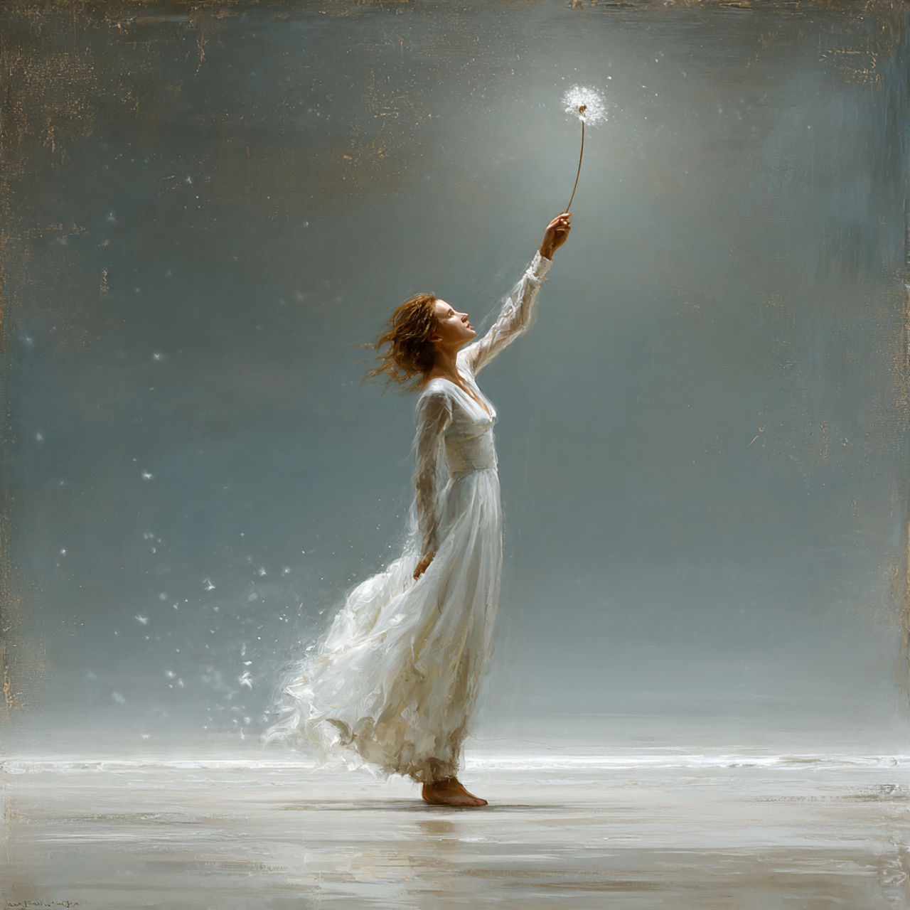 The atmosphere is one of profound solitude and quiet hope.