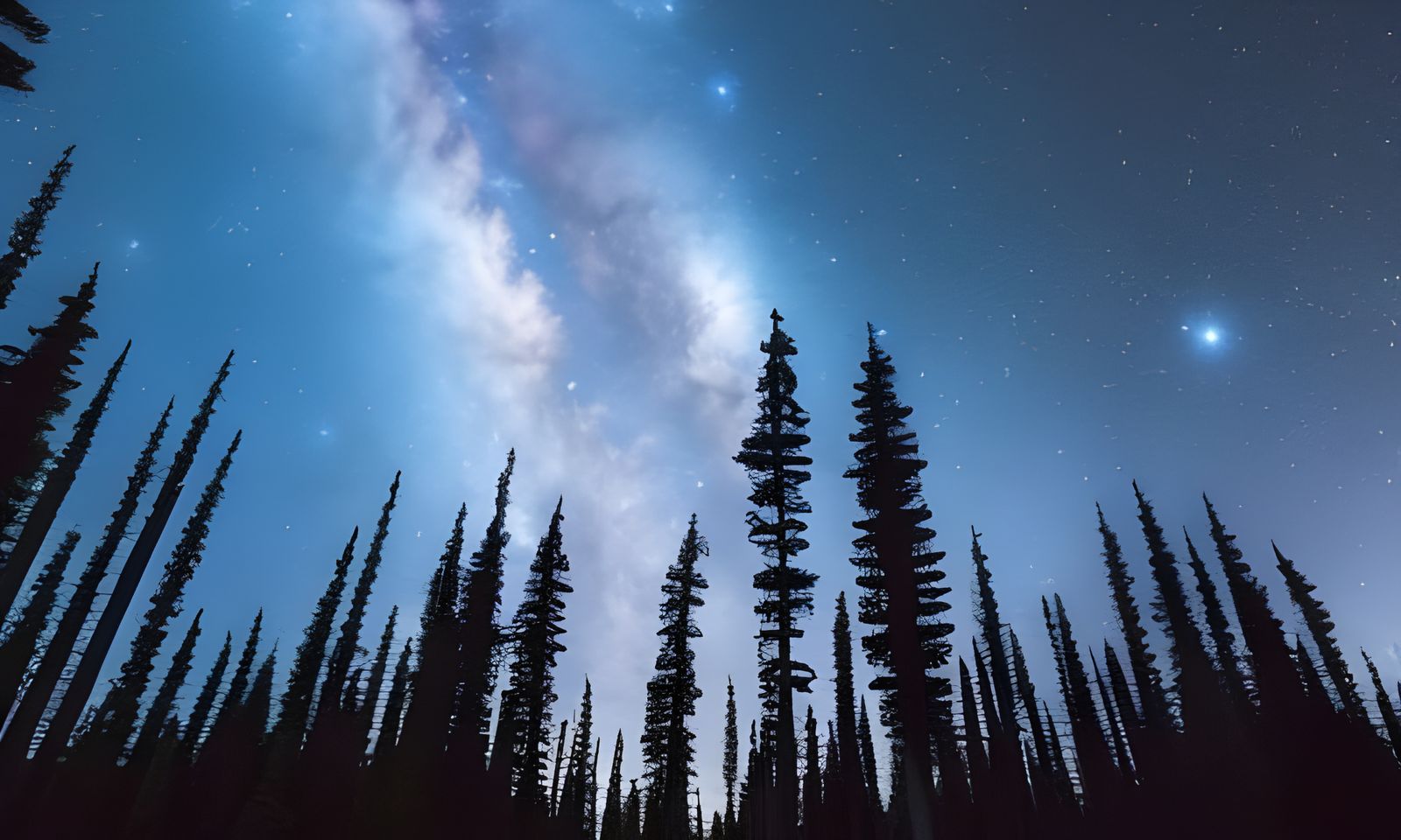 Worm’s Eye View of the Night Sky  by @Dave G