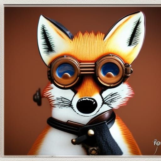 Fox wearing glasses