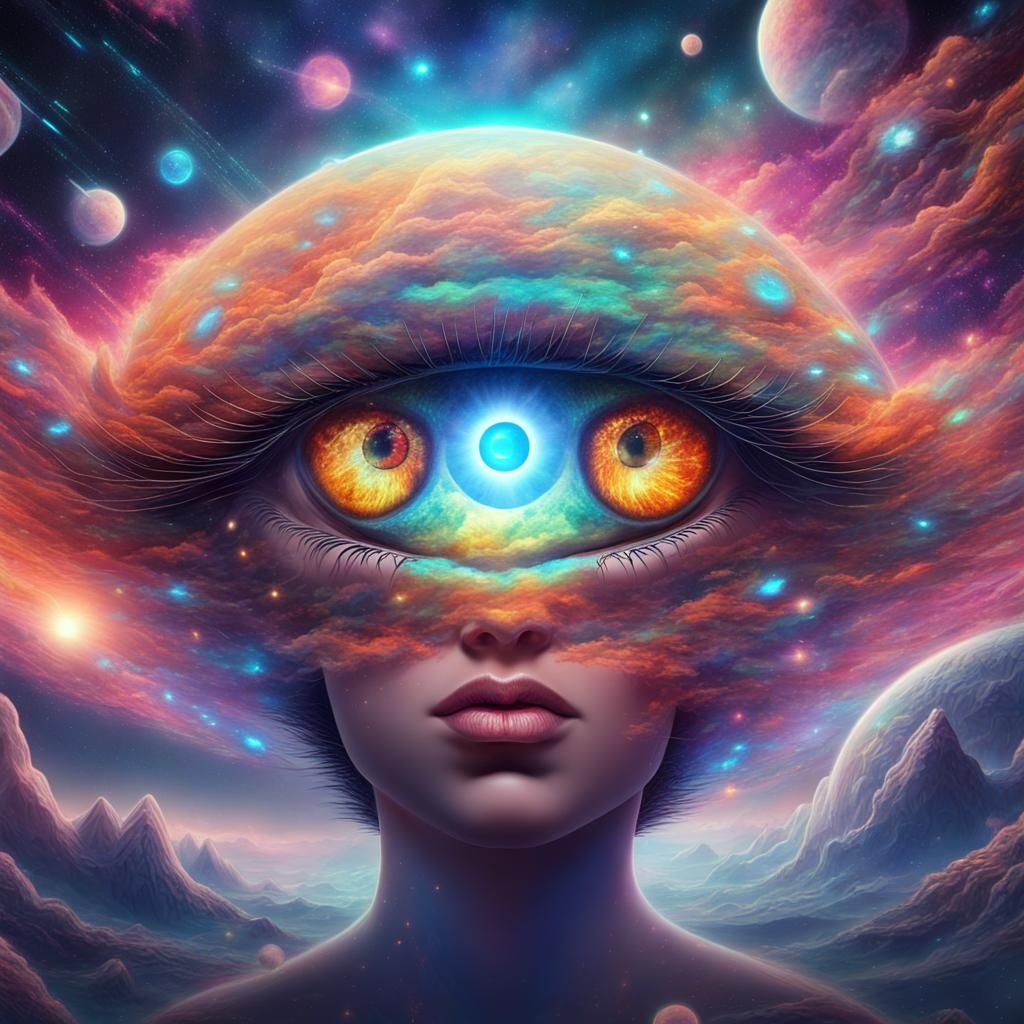 glowing flying eyes in the sky AI Generated Artwork NightCafe Creator