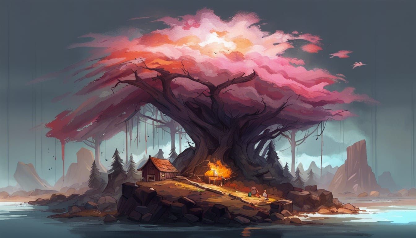 A beautiful world with forest, the mountains so distant and ...