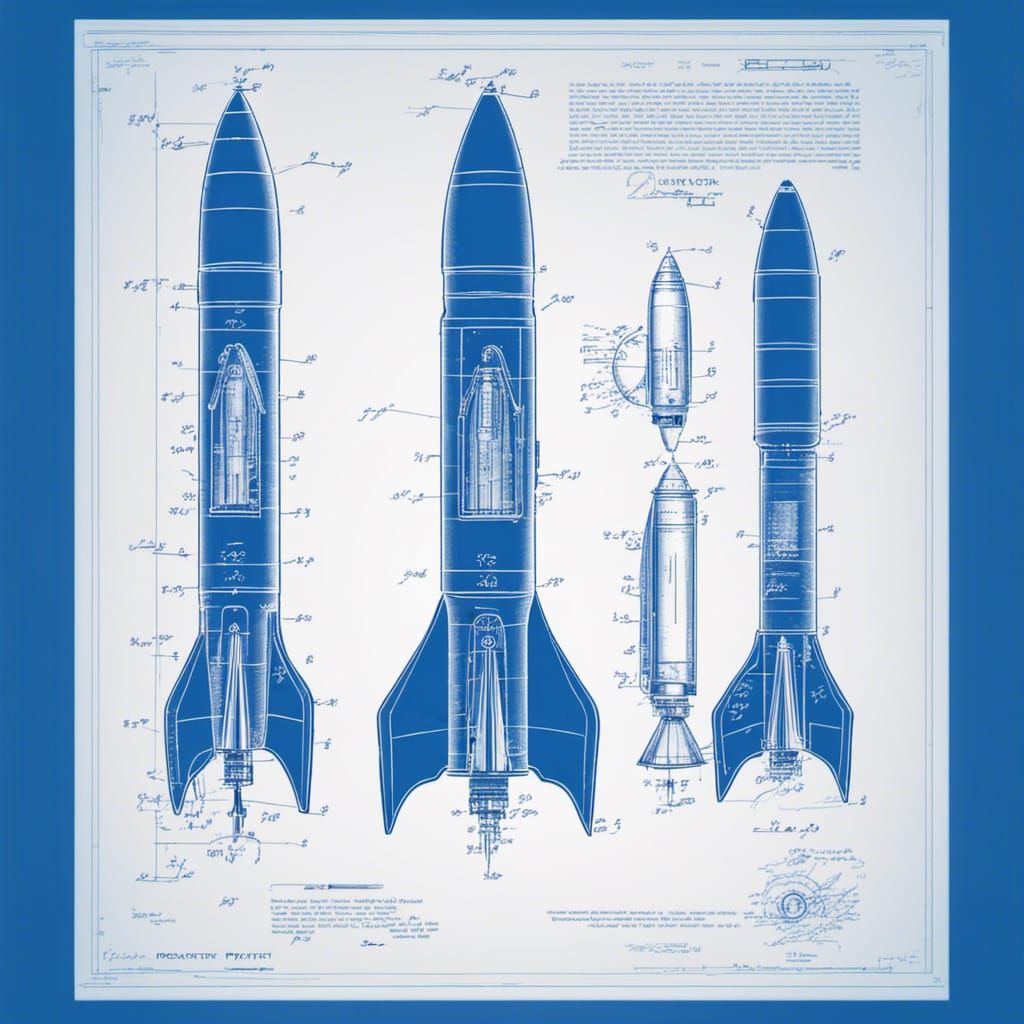 Space Rocket Blueprint - AI Generated Artwork - NightCafe Creator