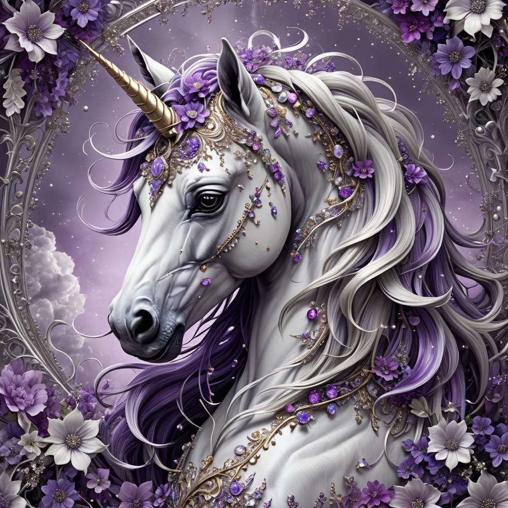 Lavender Unicorn - AI Generated Artwork - NightCafe Creator