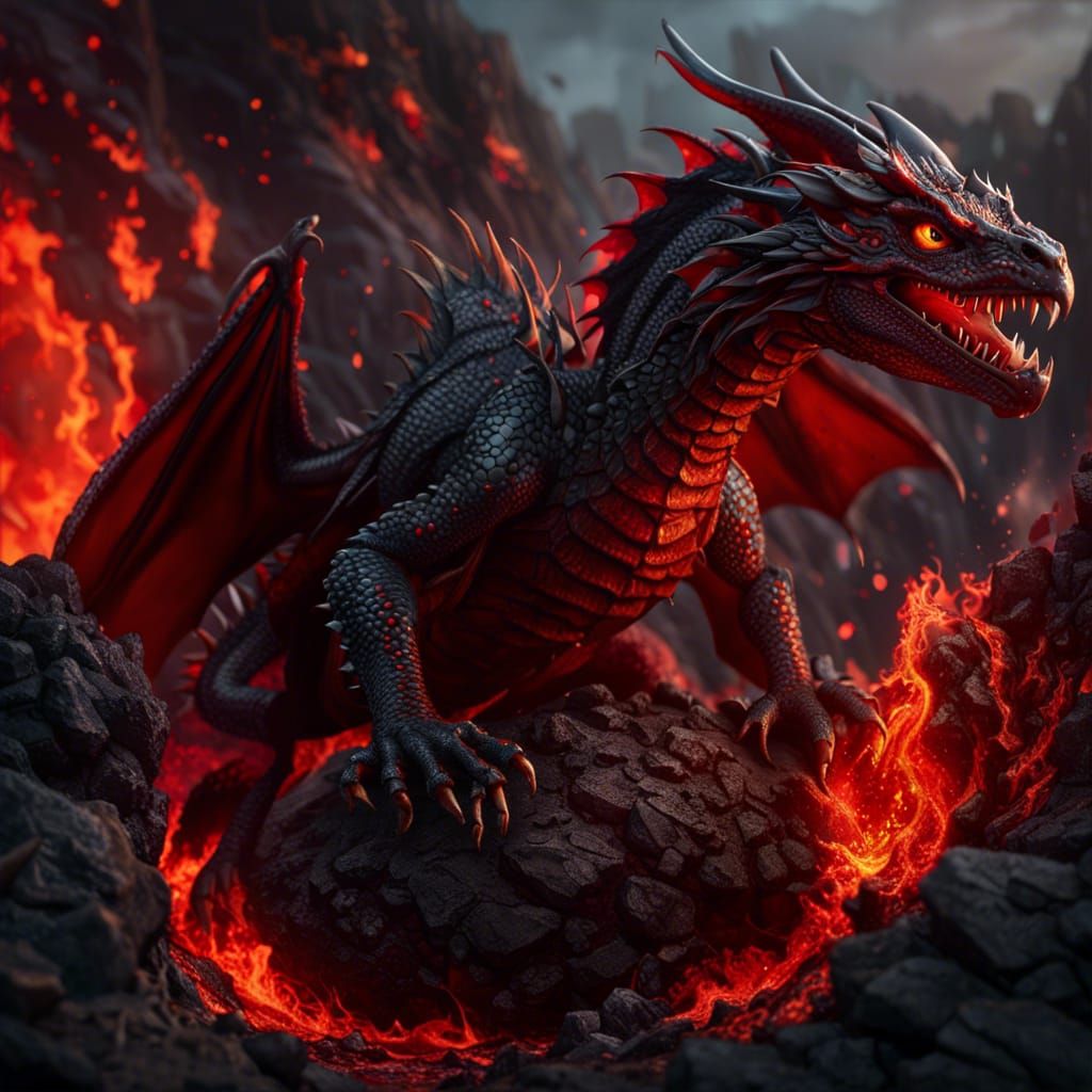 Young Lava Dragon - AI Generated Artwork - NightCafe Creator