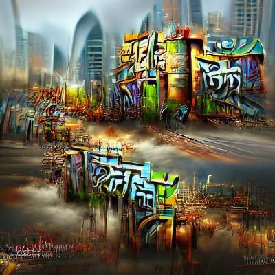 abstract city graffiti 8k resolution 8K 3D HDR artwork beaut...