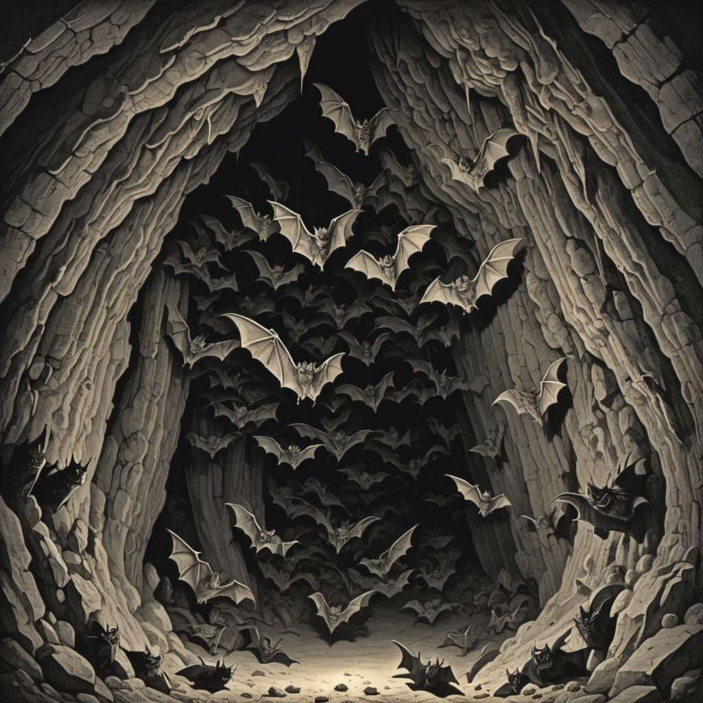 bats in a cave