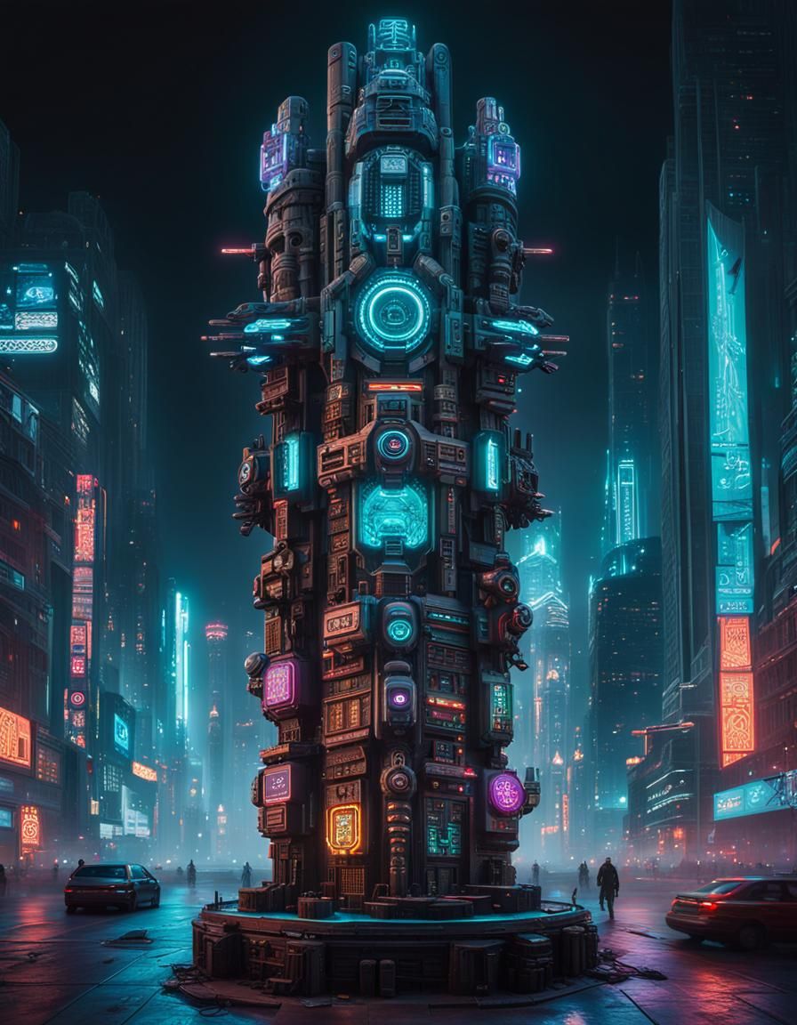 Cyberpunk Totem Pole