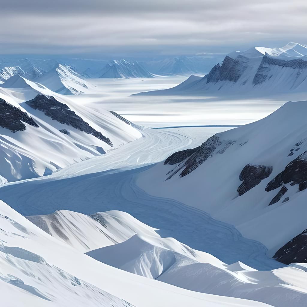 Icy Mountain Landscape Generated from Emojis