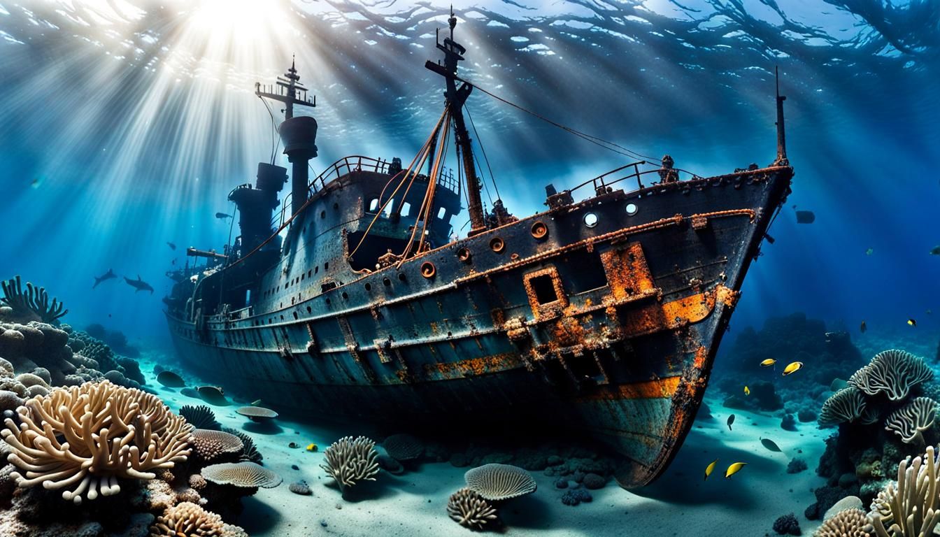 sunken ship  by @undefined