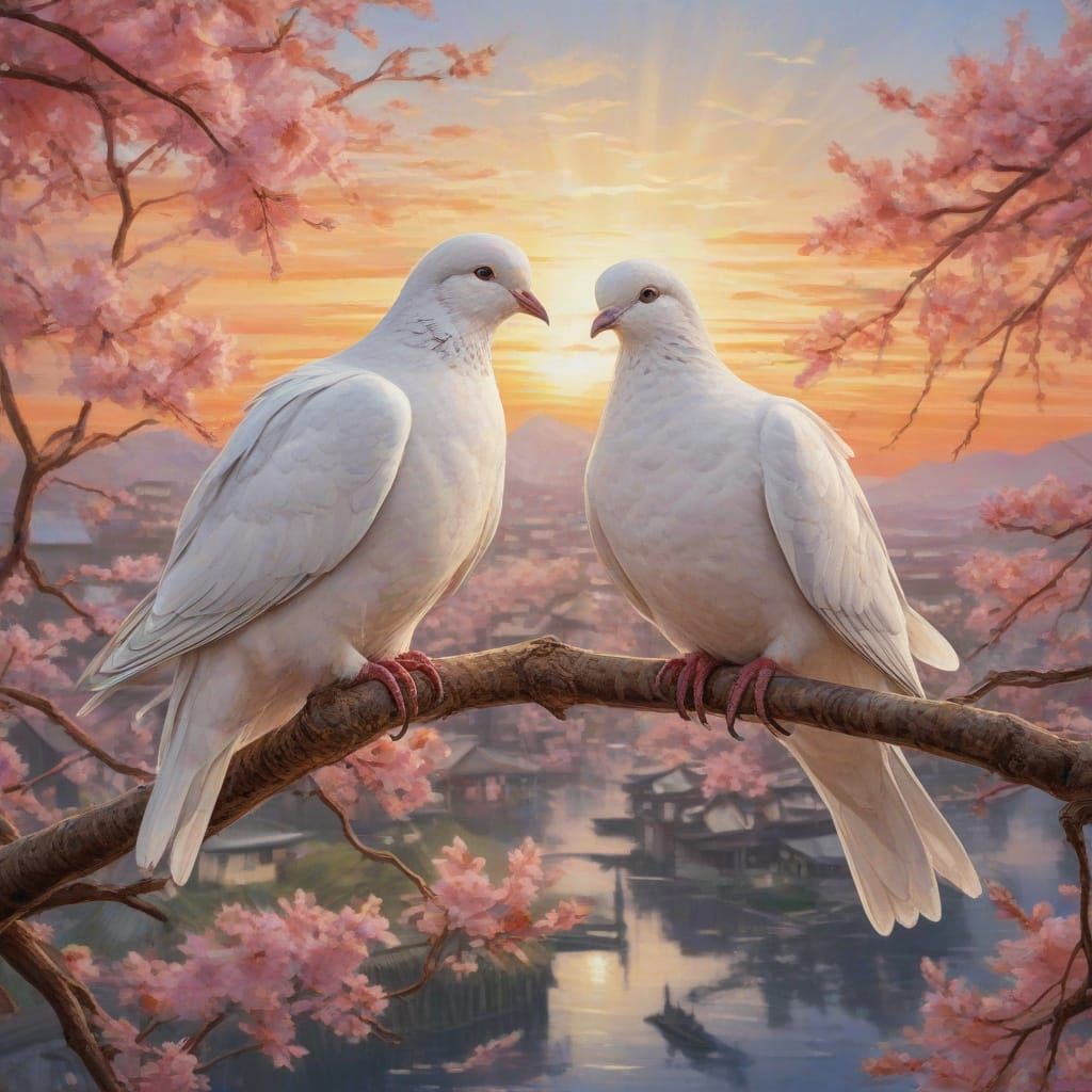 Doves in Love 5.5.  by @Omimimo