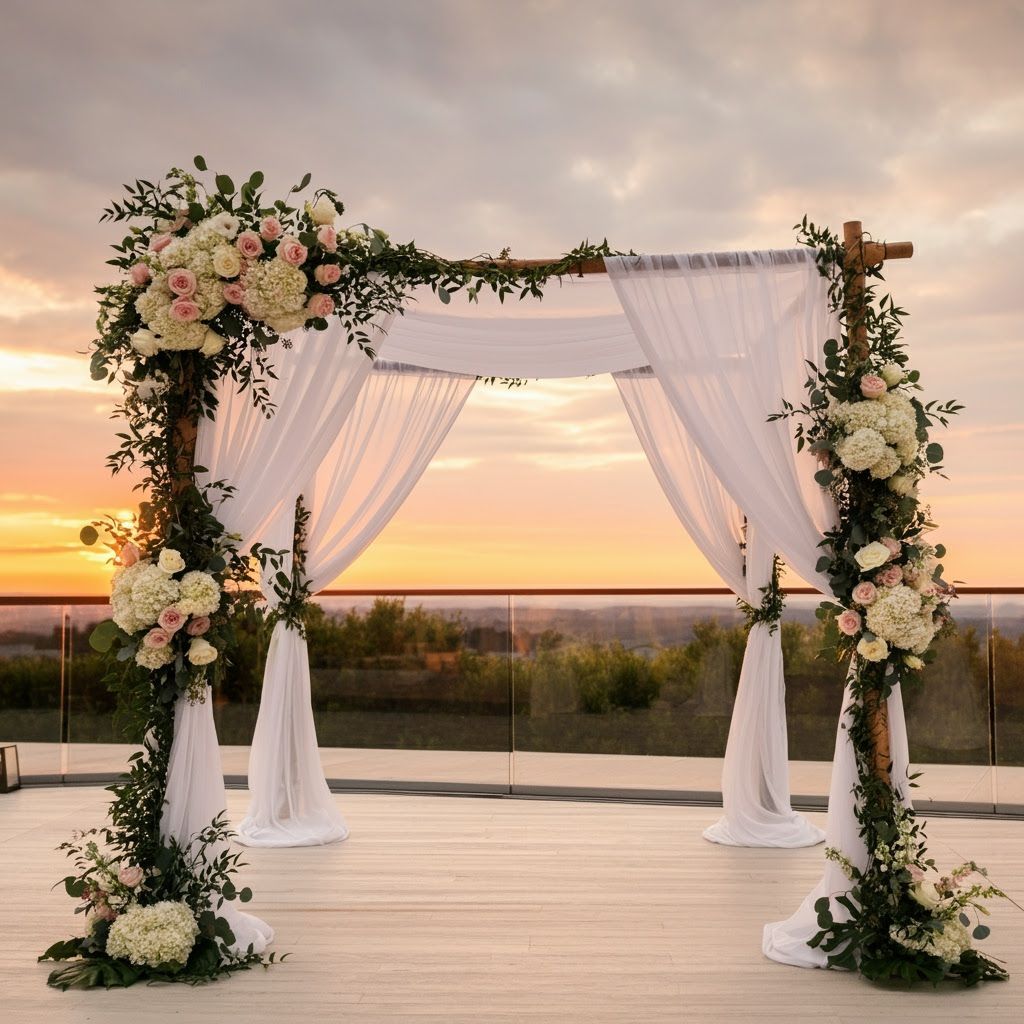 Sunset Wedding Chuppah in Dreamy Romantic Style