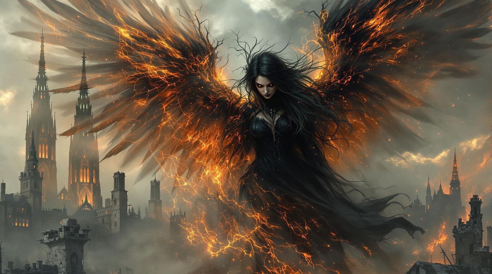 Ember-Winged Dark Angel